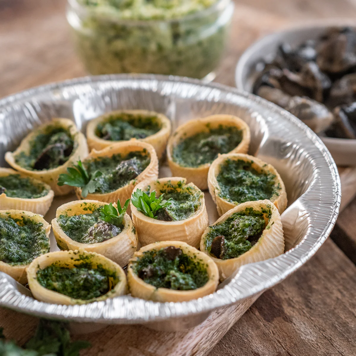 Croquilles d'escargots au beurre persillé